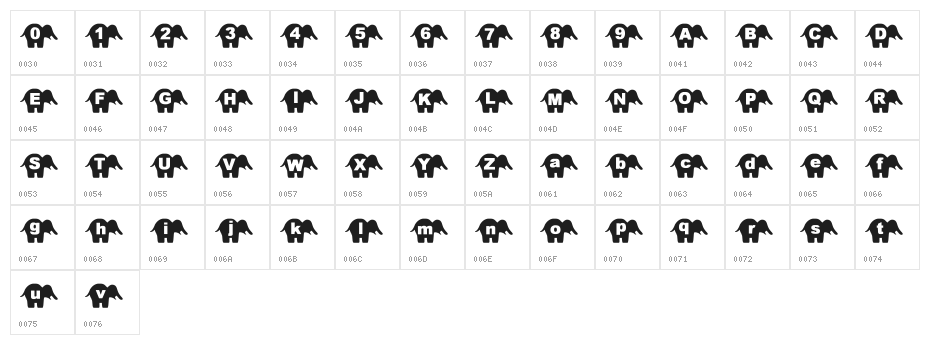 sbelephant Character Map