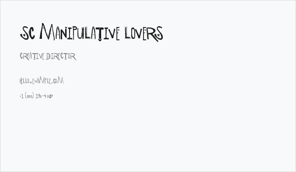 SC Manipulative Lovers Business Card