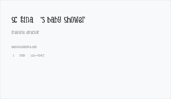 SC Tina's Baby Shower Business Card