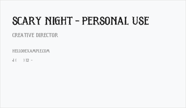 SCARY NIGHT - Personal Use Business Card