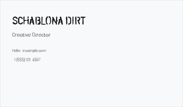 SCHABLONA DIRT Business Card