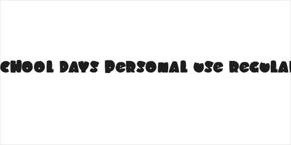 SCHOOL DAYS PERSONAL USE Regular Logo