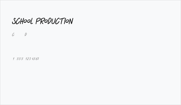 SCHOOL PRODUCTION Business Card