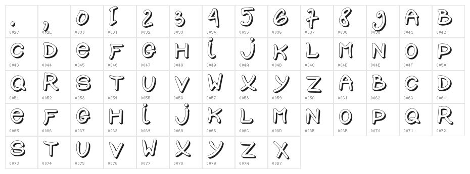 SCHOOL-Regular Character Map