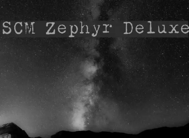 SCM Zephyr Deluxe Font examples