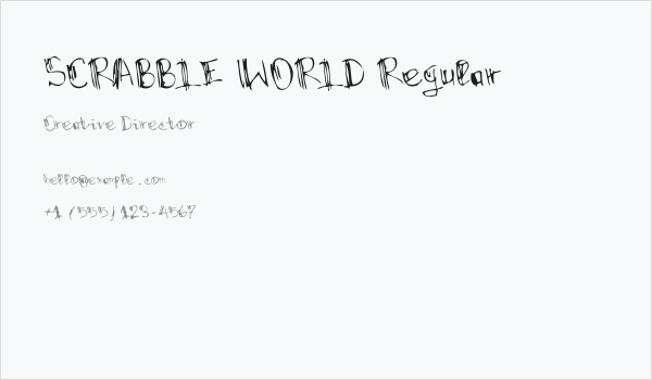 SCRABBLE WORLD Regular Business Card