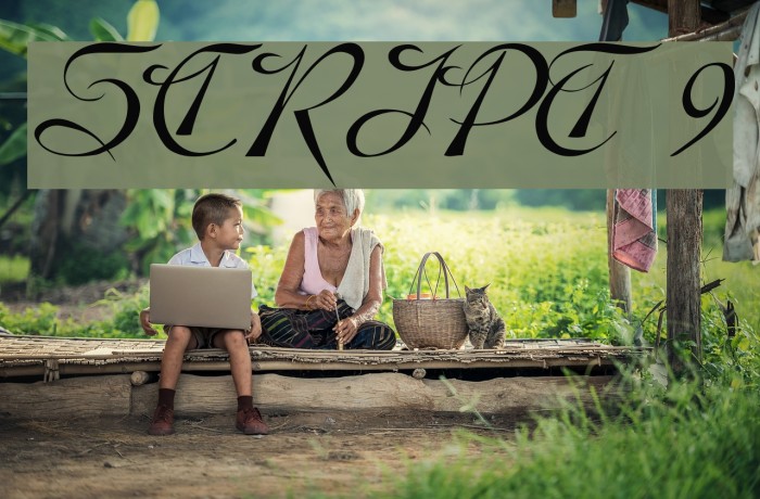 SCRIPT 9 Font examples