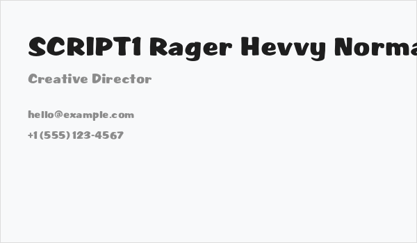 SCRIPT1 Rager Hevvy Normal Business Card