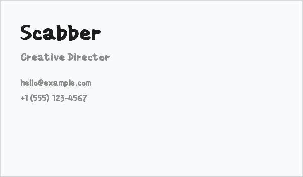 Scabber Business Card