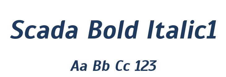Scada Bold Italic1 Font Preview