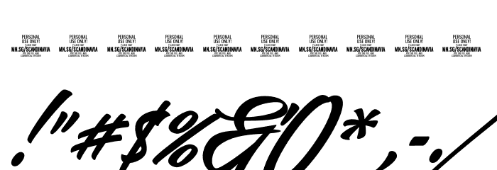 Scandinavia Brush PERSONAL Regular Font OTHER CHARS
