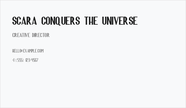 Scara Conquers the Universe Business Card
