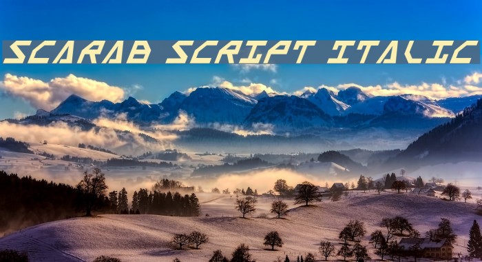 Scarab Script Italic Font examples