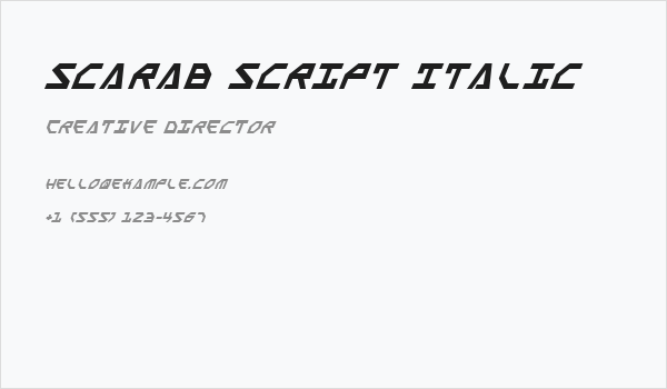 Scarab Script Italic Business Card