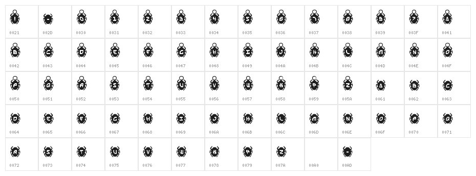 Scarab Solid Character Map