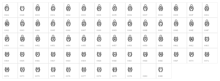 Scarab Character Map