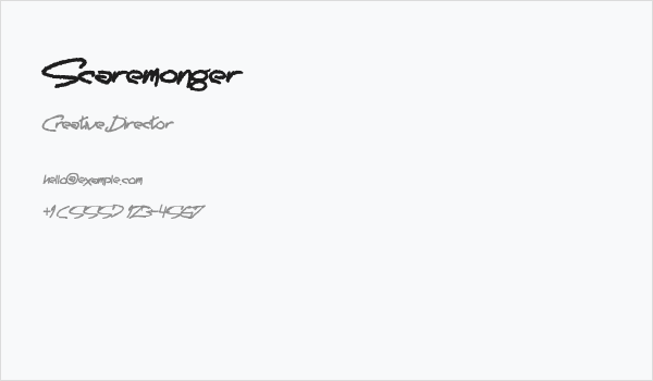 Scaremonger Business Card