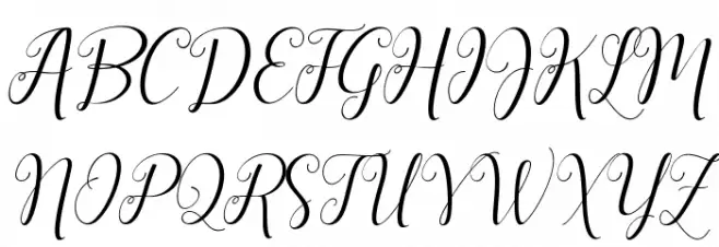 ScarlettScript-Slant फ़ॉन्ट अपरकेस