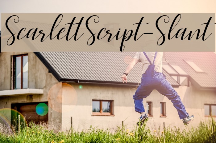 ScarlettScript-Slant Schriftart examples