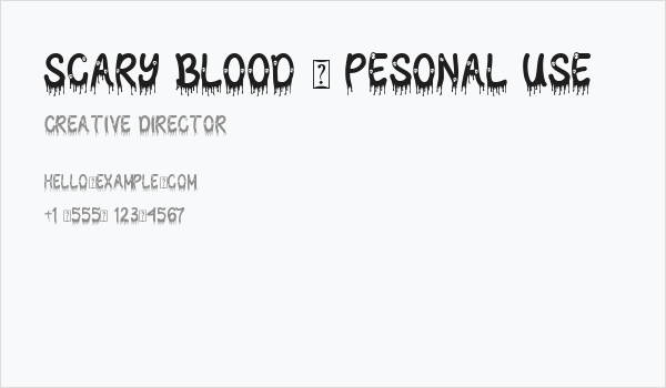 Scary Blood - Pesonal Use Business Card