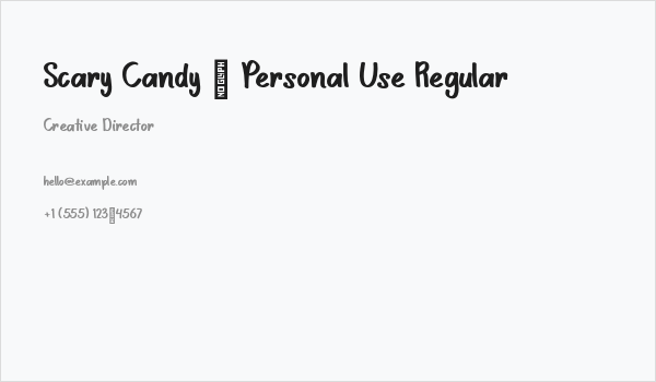 Scary Candy - Personal Use Regular Business Card