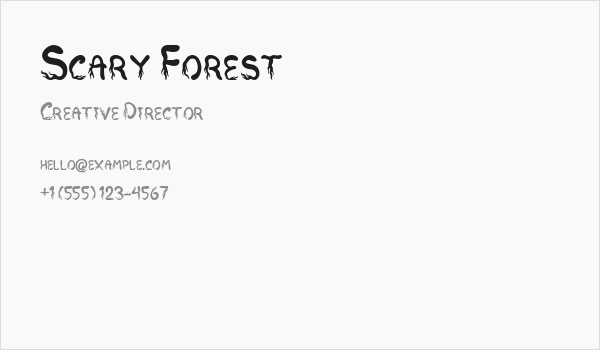 Scary Forest Business Card