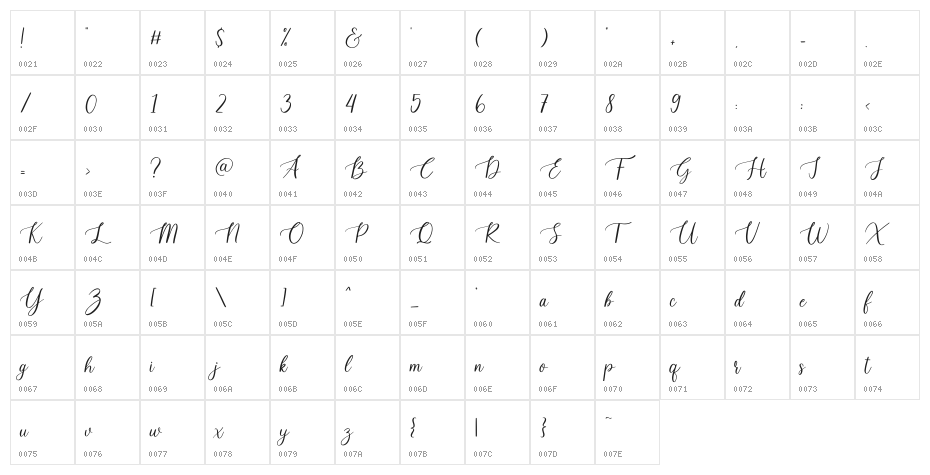 Scary Ghost Script Character Map