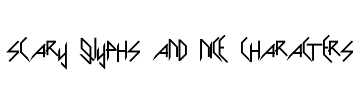 Scary Glyphs and Nice Characters Font
