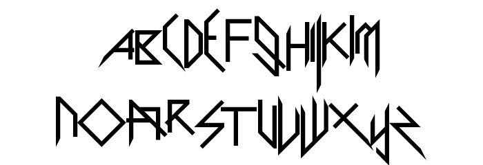 Scary Glyphs and Nice Characters Font LOWERCASE