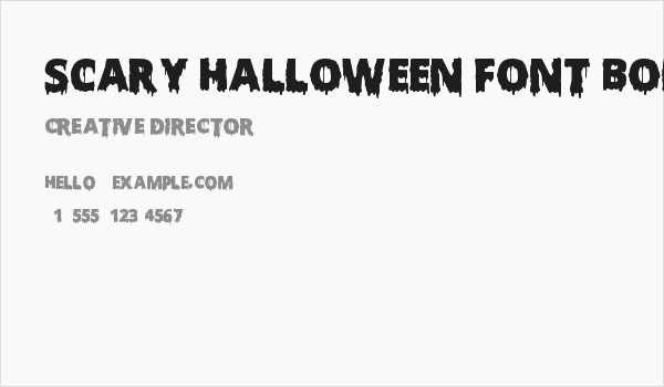 Scary Halloween Font Bold Business Card
