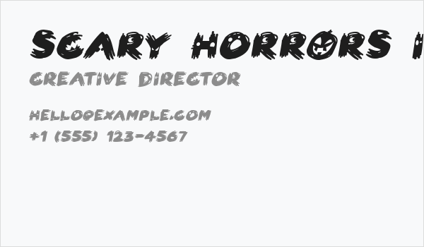 Scary HorrOrs Italic Business Card