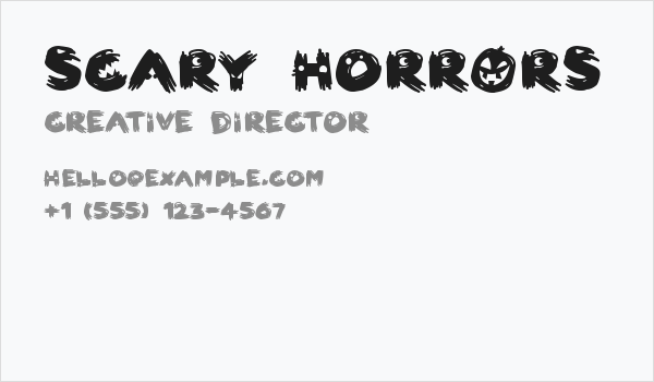 Scary HorrOrs Business Card