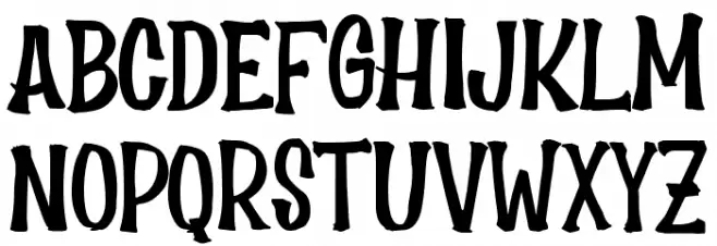 Scary House Font UPPERCASE