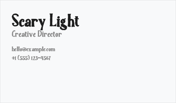 Scary Light Business Card