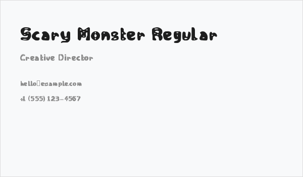 Scary Monster Regular Business Card