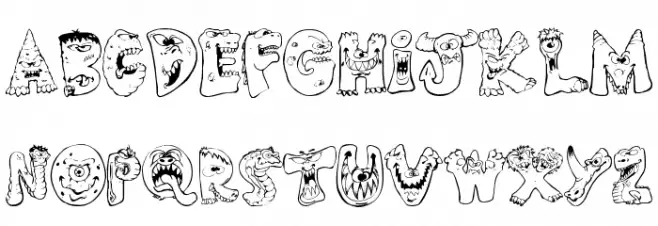 Scary Monsters Schriftart Groß