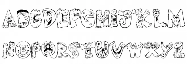 Scary Monsters Schriftart Kleinbuchstaben