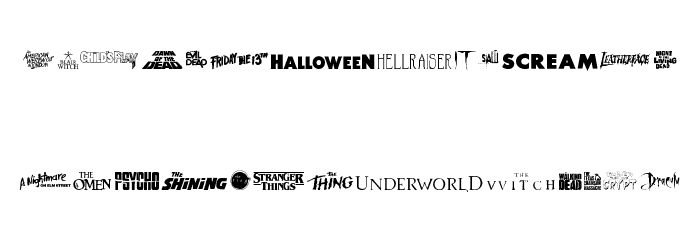 Scary Movie Gallery Font LOWERCASE