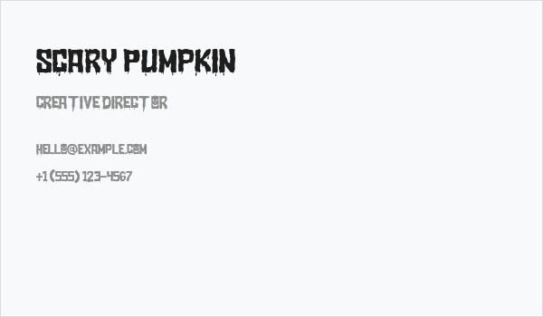 Scary Pumpkin Business Card