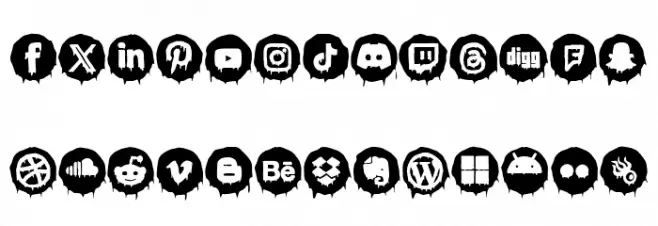 Scary Social Media Fonte MAIÚSCULAS