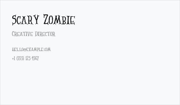 Scary Zombie Business Card