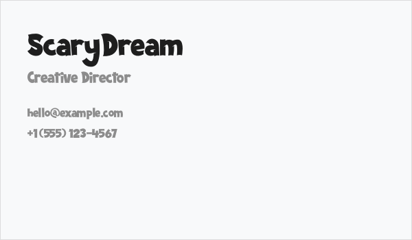 ScaryDream Business Card