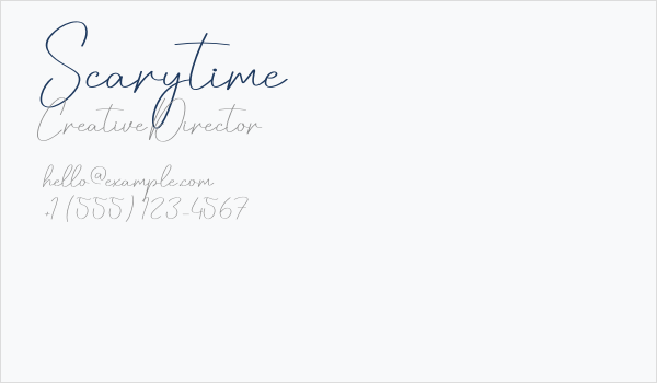 Scarytime Business Card