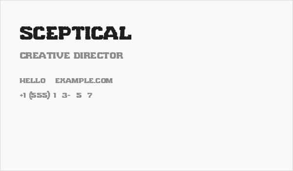 Sceptical Business Card