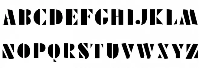 Schablonski-LessFat Schriftart Groß