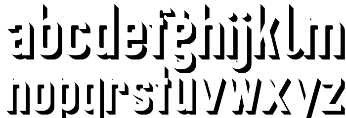 Schattern von Preussische VI 9 Font LOWERCASE