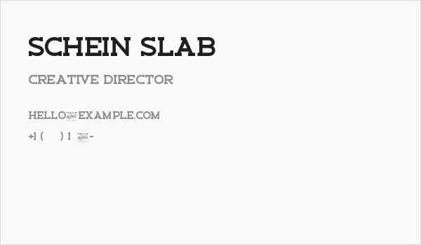 Schein Slab Business Card