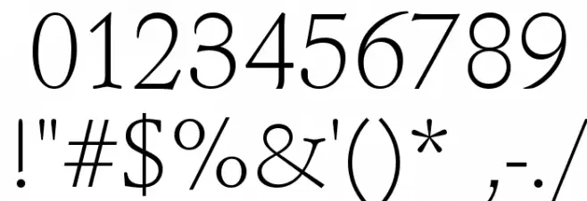 Schindler Light Font OTHER CHARS