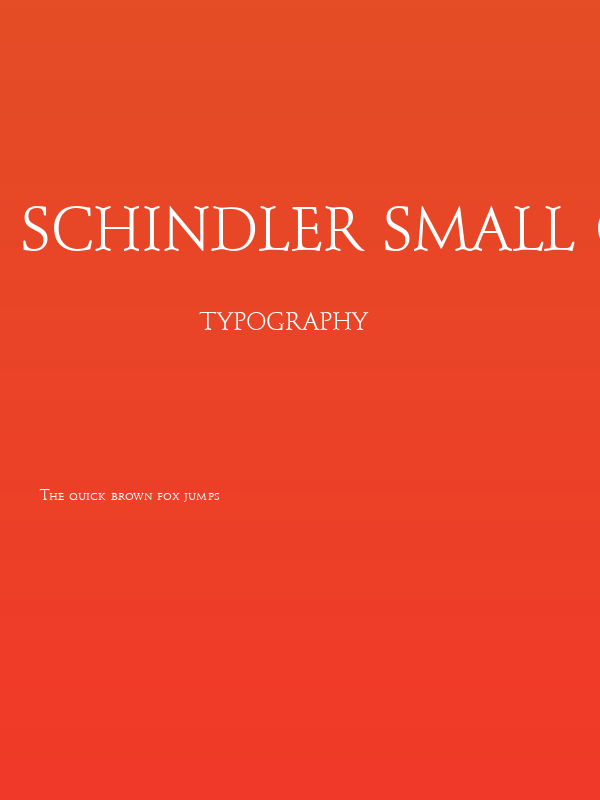 Schindler Small Caps Poster