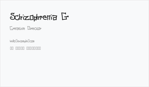Schizophrenia G Business Card